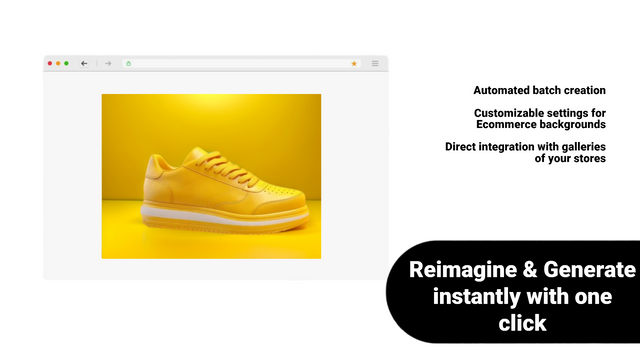 Reimagine & Generate Background Images from Ecommerce products.