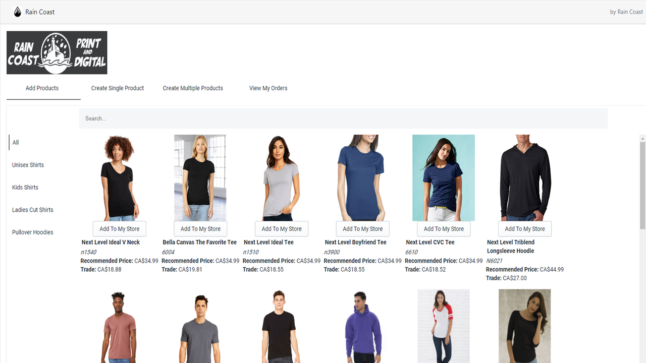 rain coast print op verzoek shopify app screenshot 1