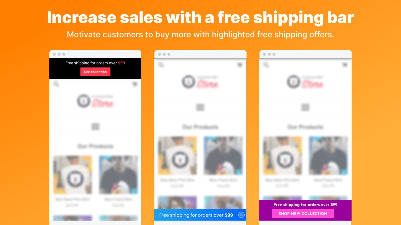 Free shipping bar: a simple solution to increase sales!