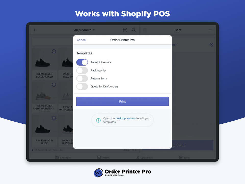 Shopify Order Printer - Imprimer des commandes sur POS (Point de vente)