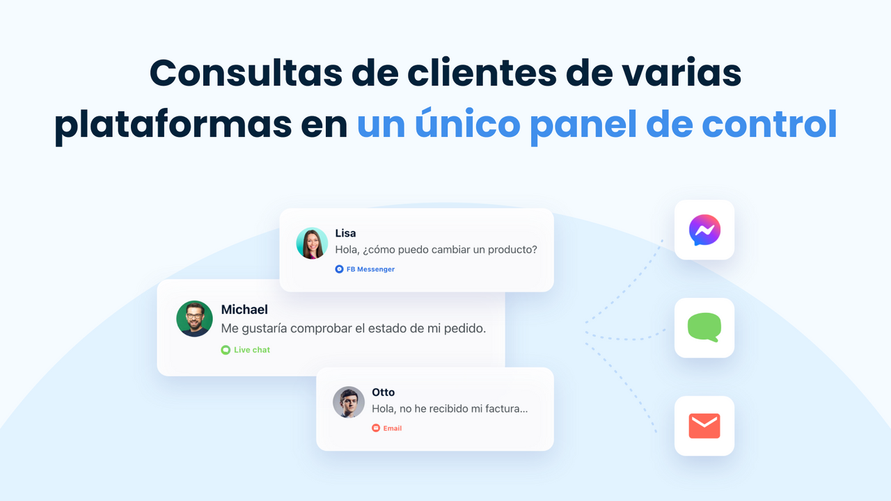 Gestiona conversaciones de chat en vivo desde un solo panel.