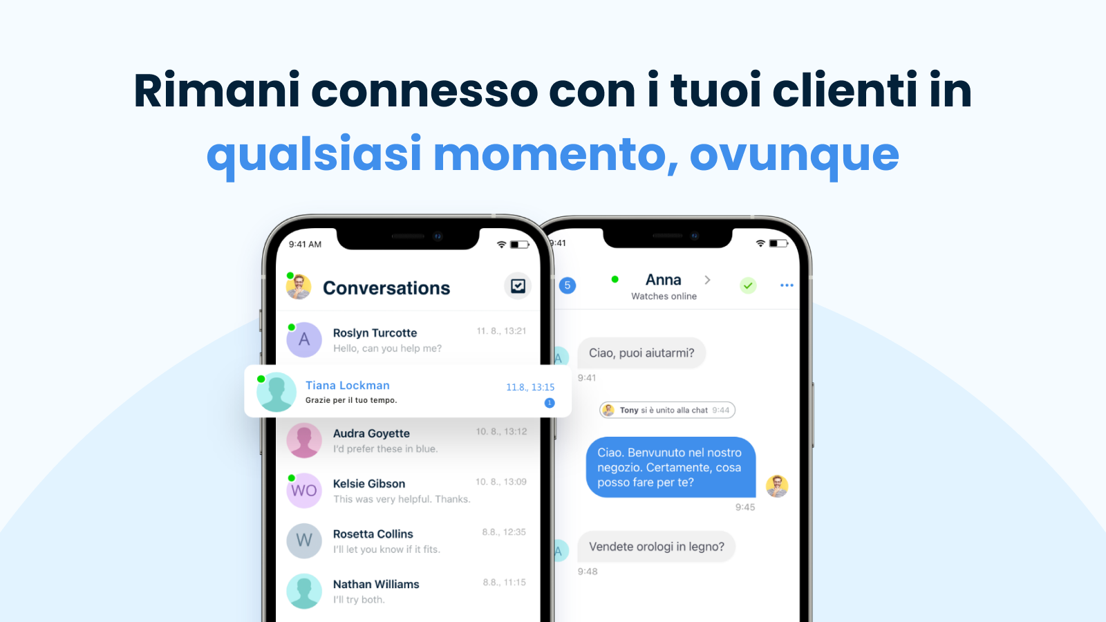 Gestisci conversazioni in movimento con l'app mobile Smartsupp.