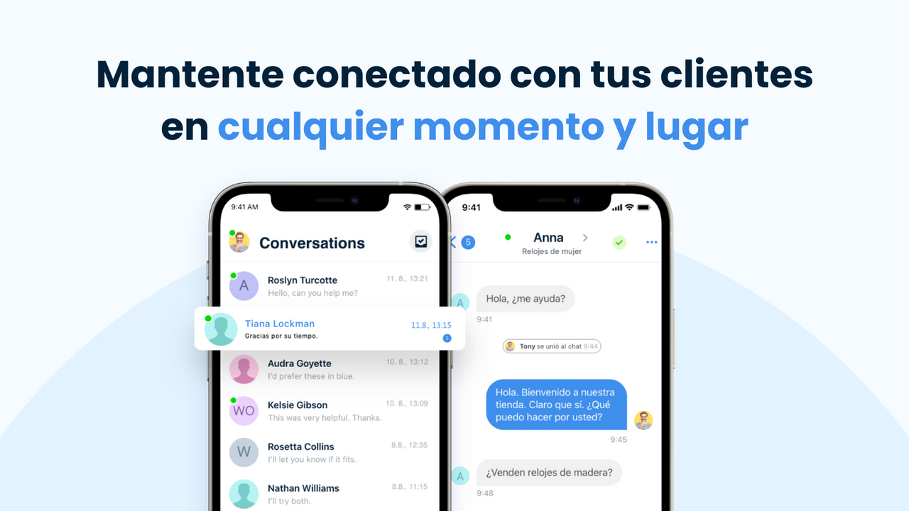 Gestiona conversaciones mientras viajas con la app de Smartsupp.