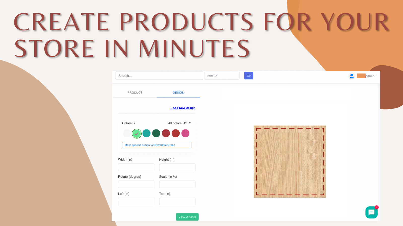 Create custom products quickly