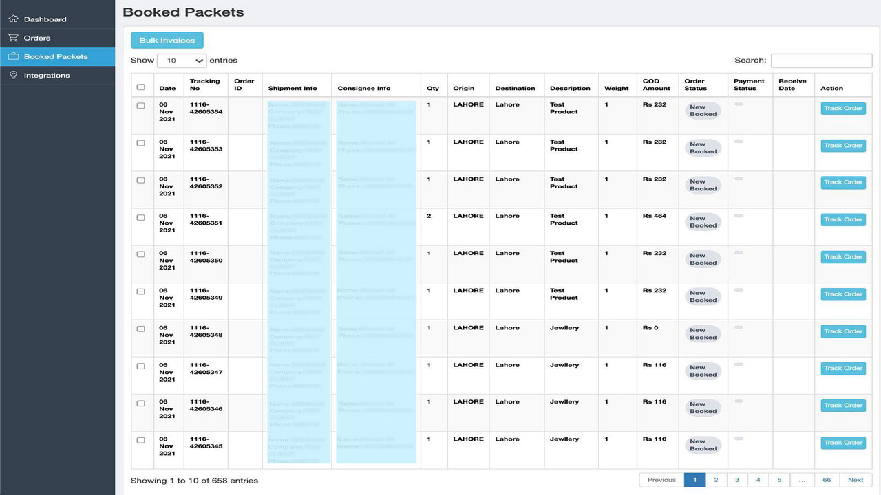 Alle de behandlede ordrer vil blive opfyldt af The Quick Service