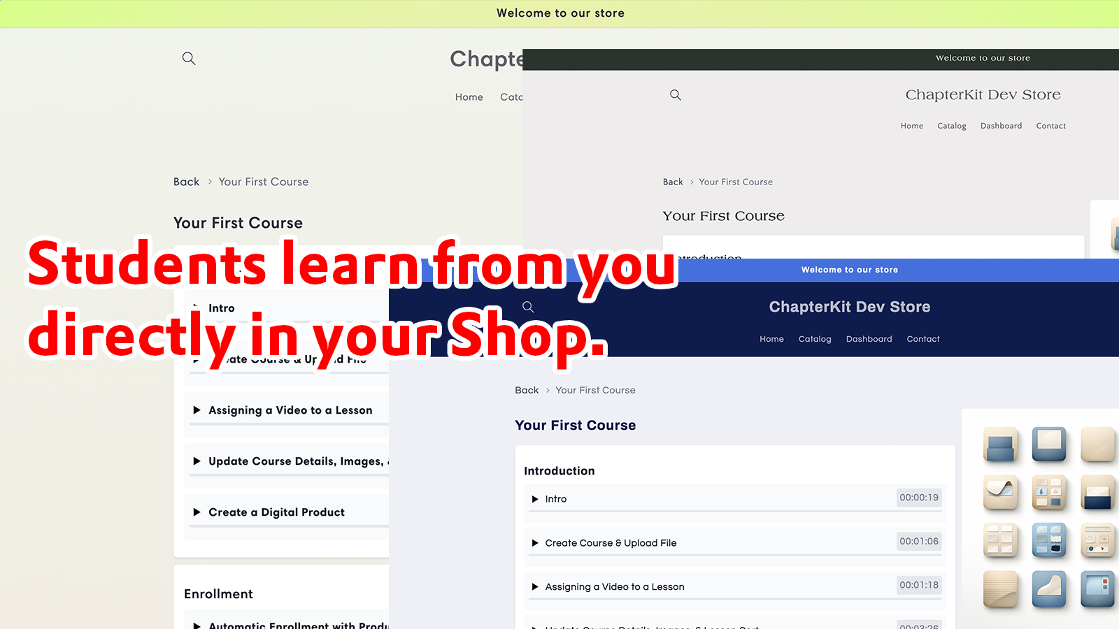 Studenten lernen direkt in Ihrem Shop Screenshot