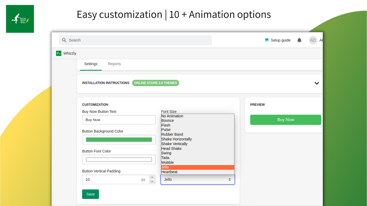 Personalización fácil | Más de 10 opciones de animación