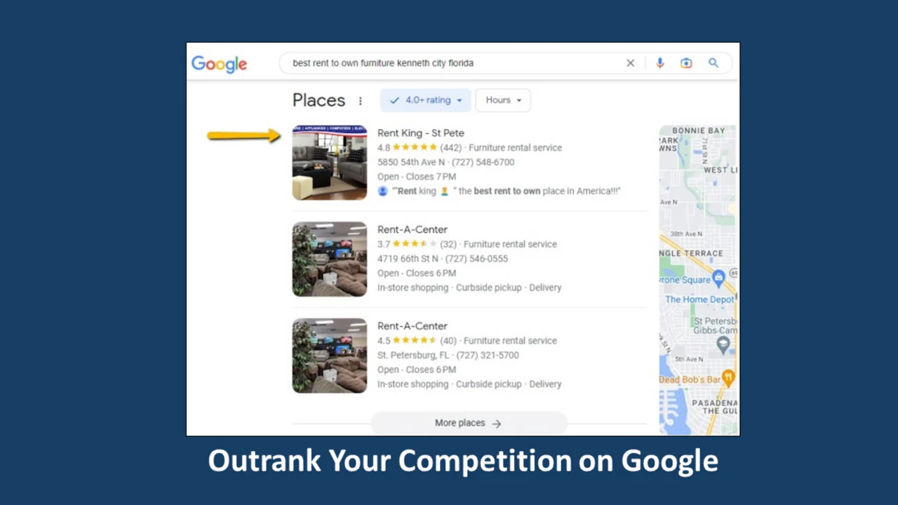 Local Reviews Outrank competition on Google collect more