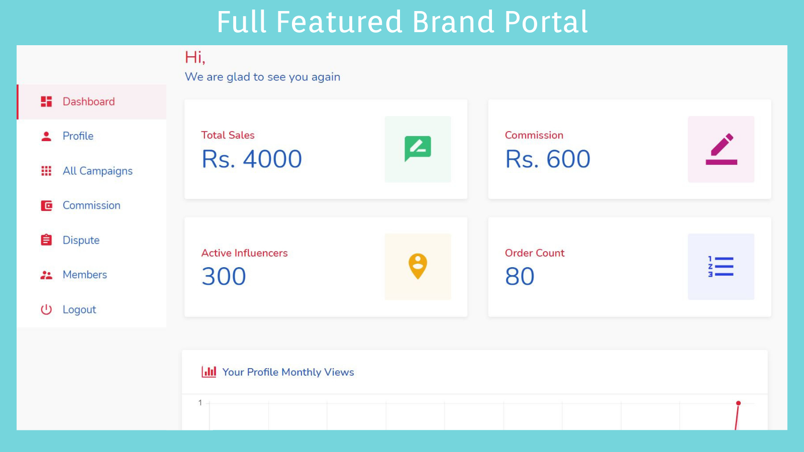 Full Featured Brand Dashboard