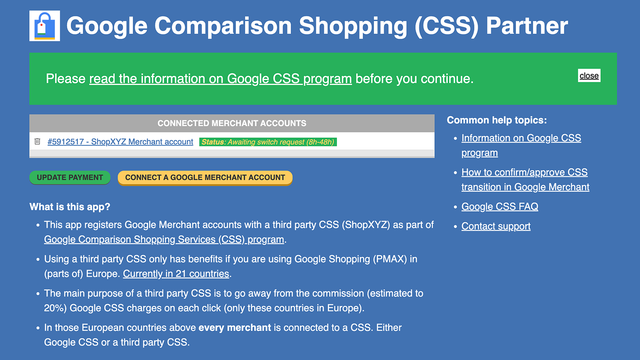 Inscrivez-vous au CSS ShopXYZ en 3 clics