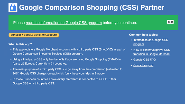 Google CSS Program Partner Screenshot