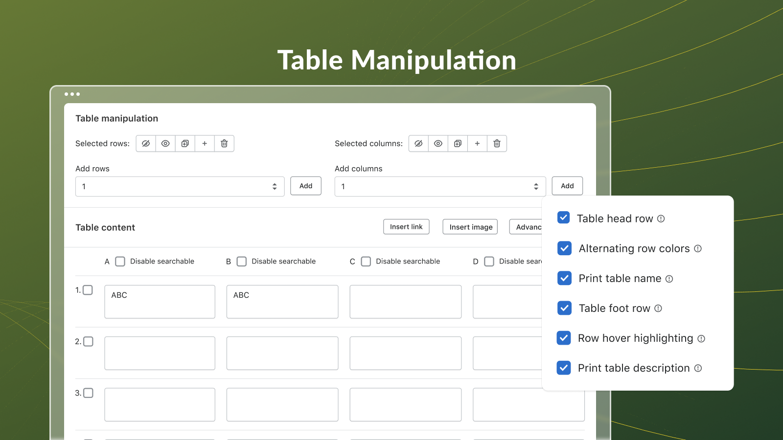 html table, size chart, sorting, size sorting, variant sort