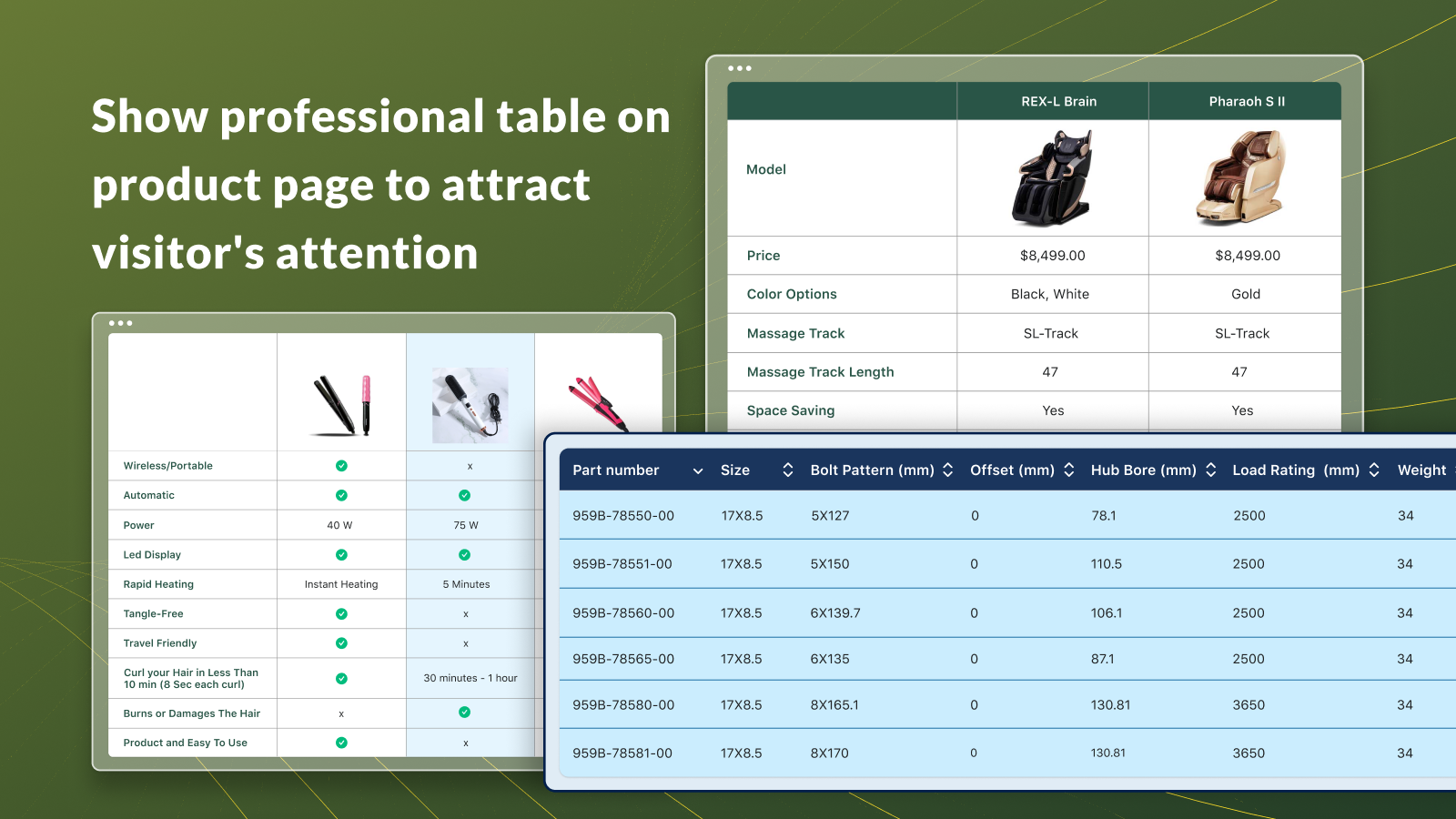 dynamic table data table table view