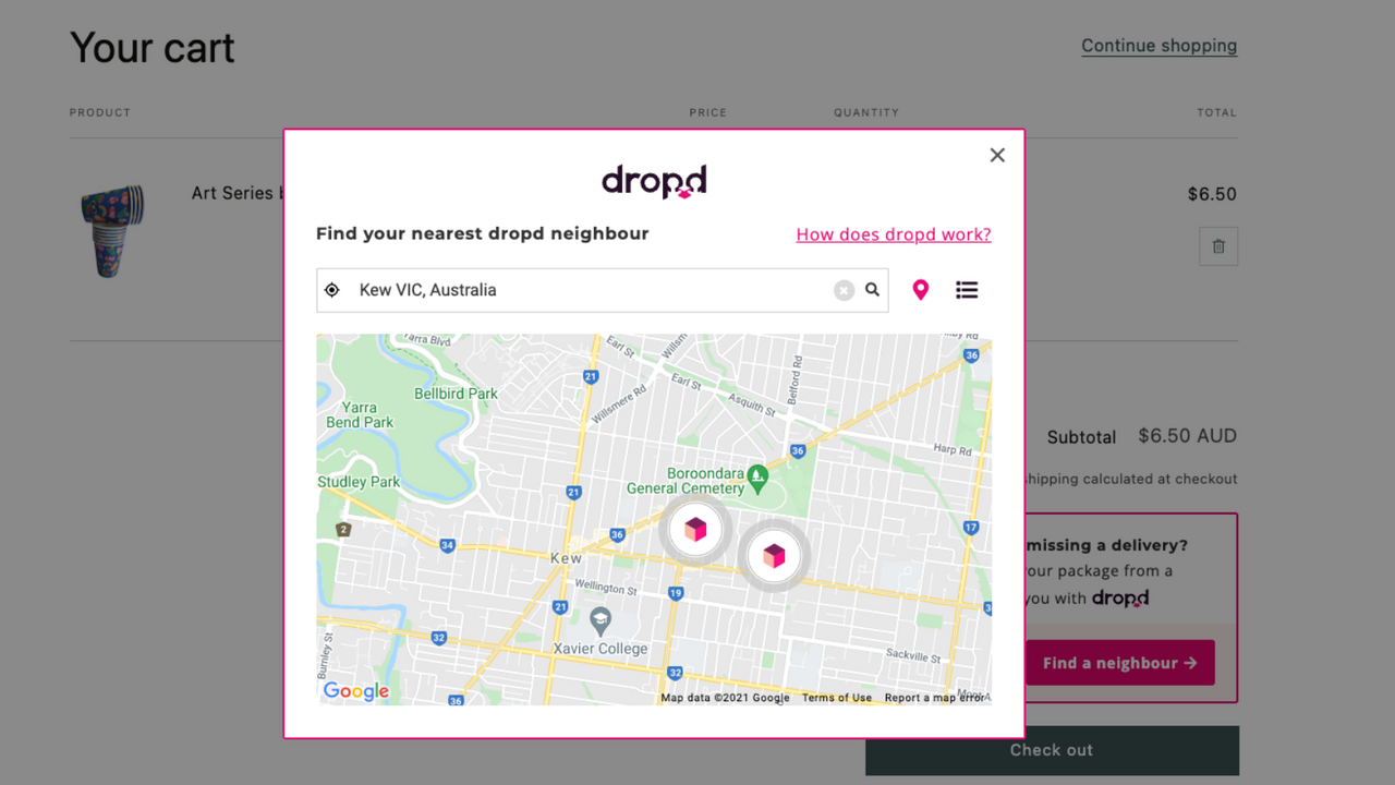 dropd Nachbar Pop-up