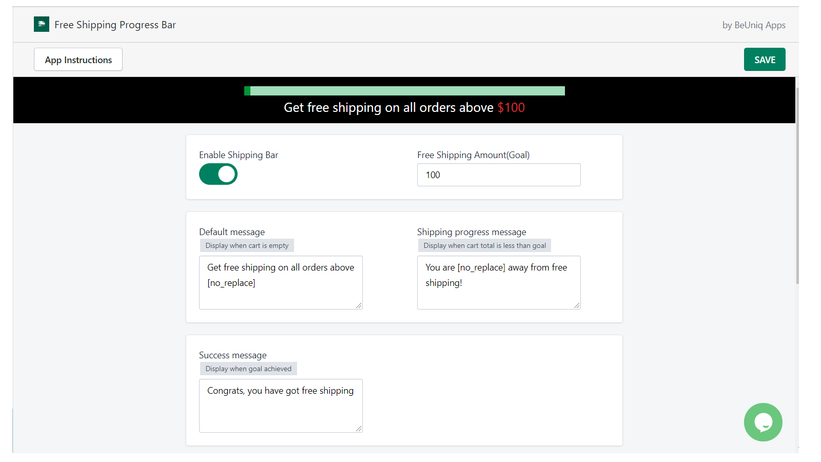 Free Shipping Bar (Dynamic) - Smart Progress Meter with Cart Goals