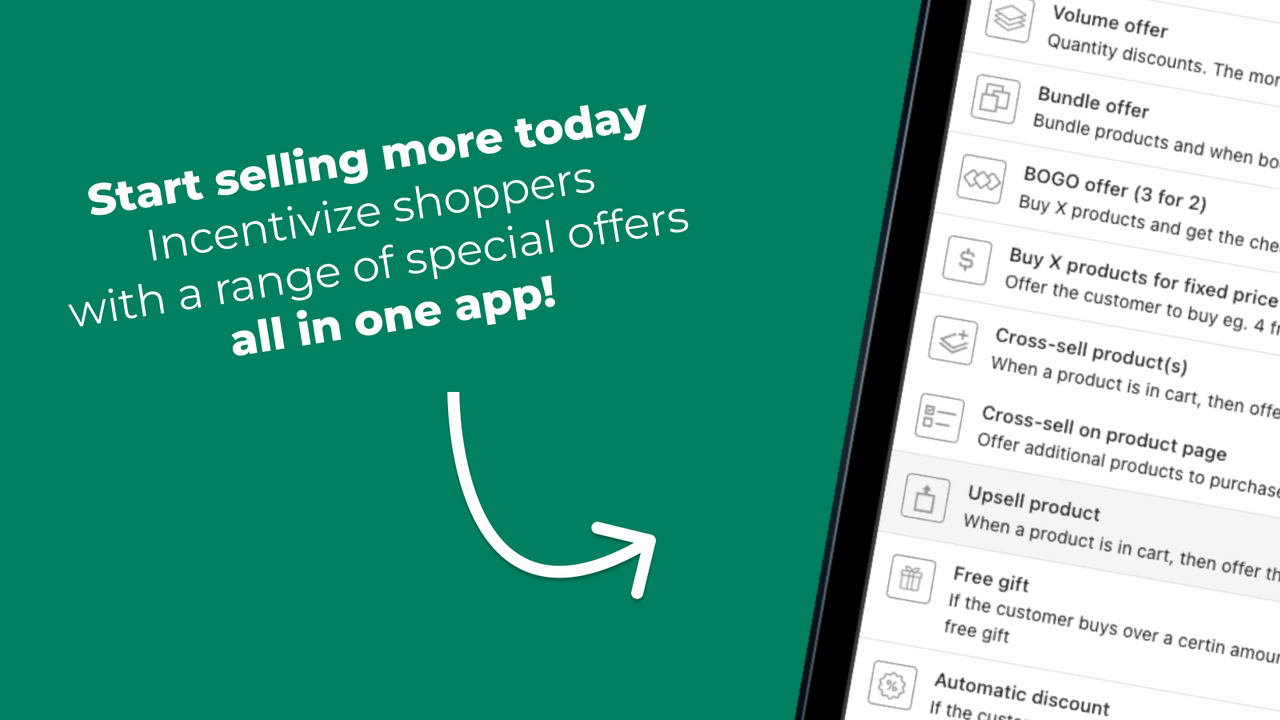 Crie todos os tipos de ofertas especiais - em um único aplicativo!