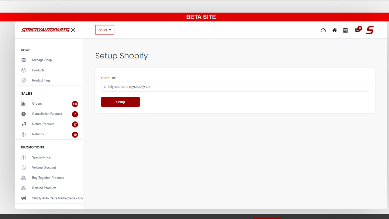 Configuration du compte Shopify