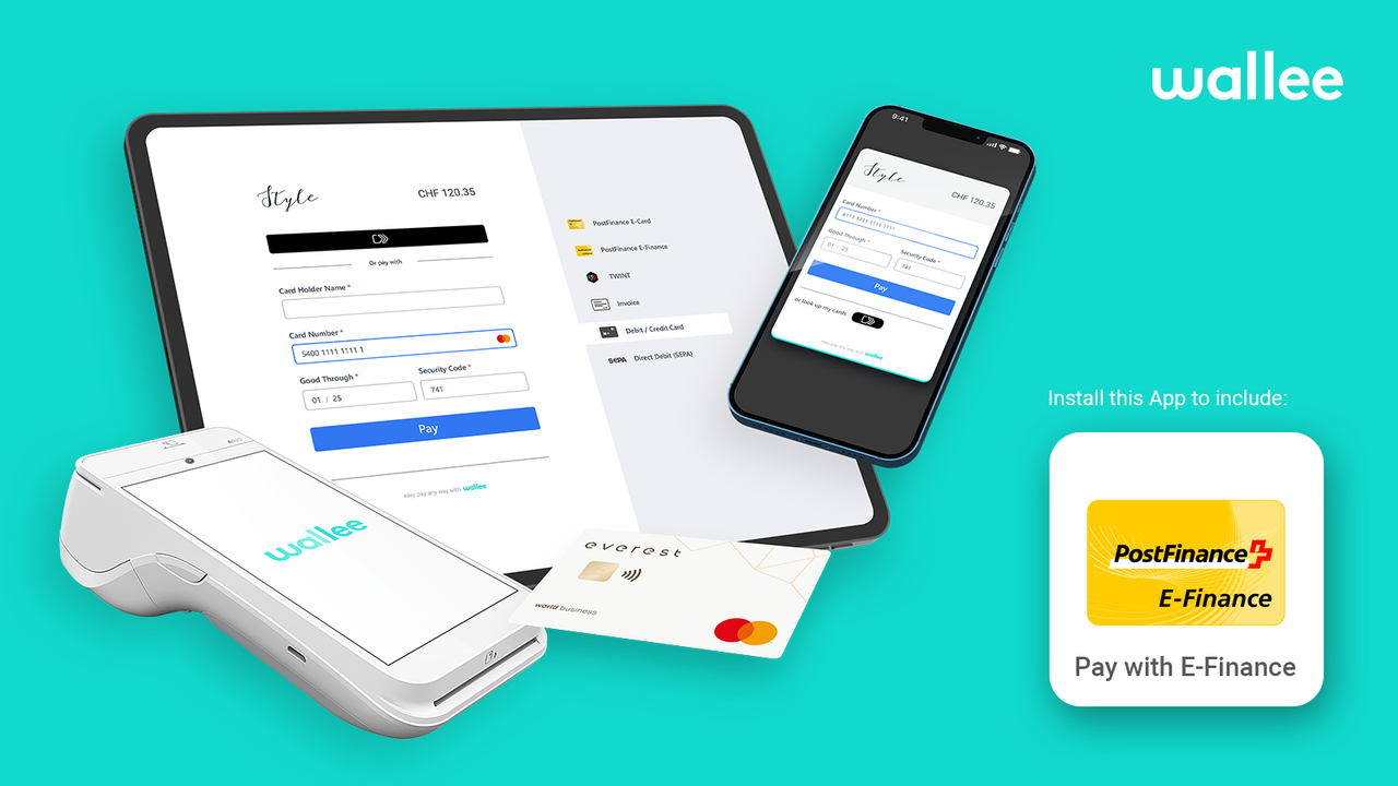 Omnichannel PostFinance E-Finance Payment processing with wallee