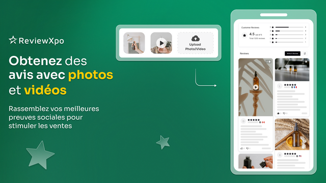 Application d'avis pour Shopify avec photos & vidéos