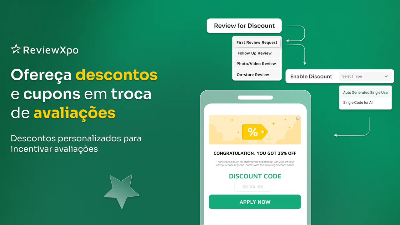 App de avaliação da Shopify com fotos