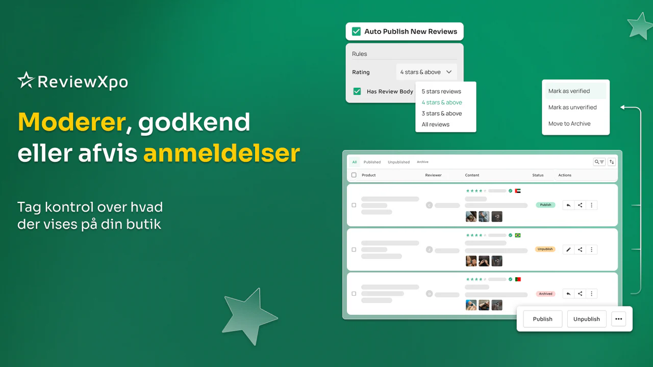 Moderer, godkend eller afvis nye Shopify-produktanmeldelser