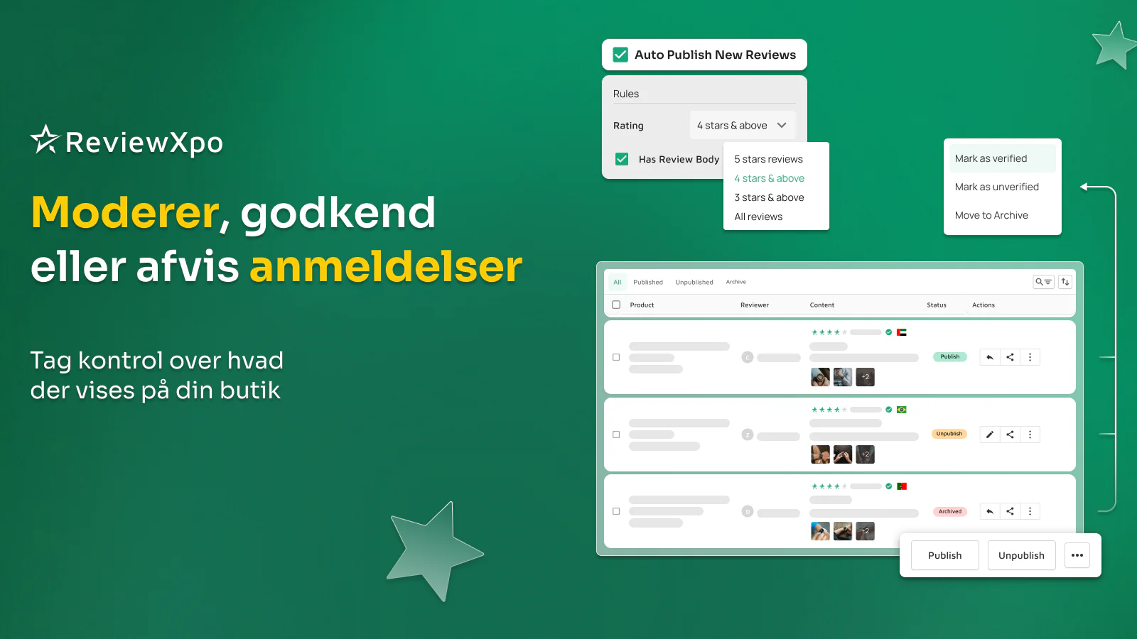 Moderer, godkend eller afvis nye Shopify-produktanmeldelser