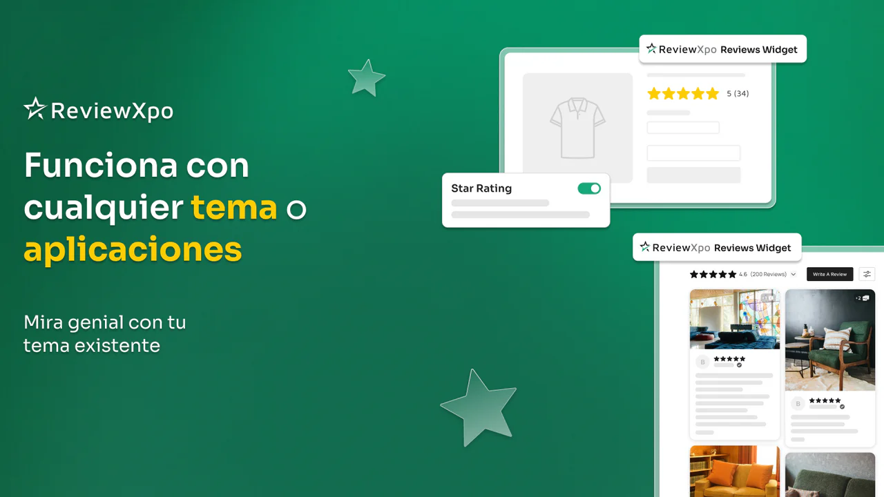 Los widgets de reseñas de productos funcionan con cualquier tema