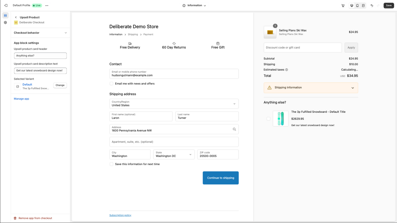 customising your upsell product