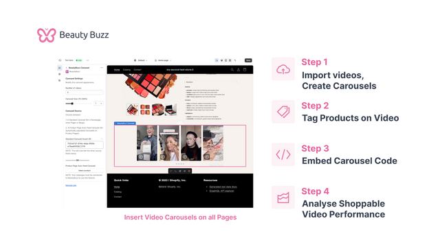 Insert video carousels on all product pages