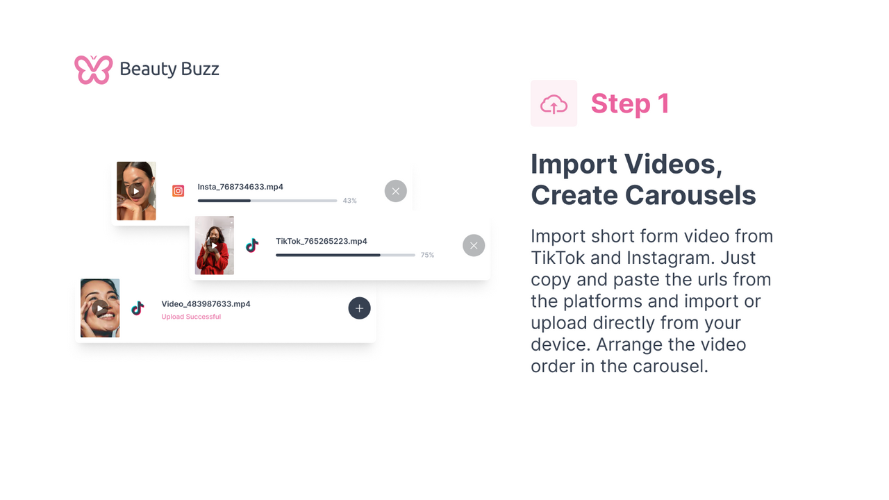 Import video, create carousels