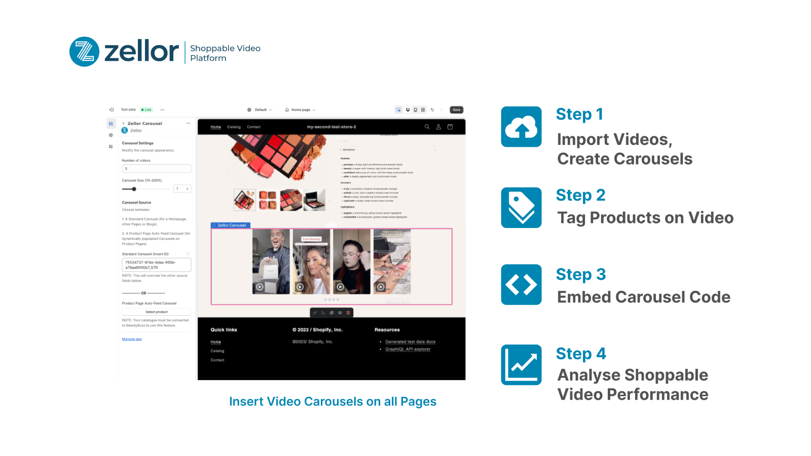 Insert video carousels on all product pages