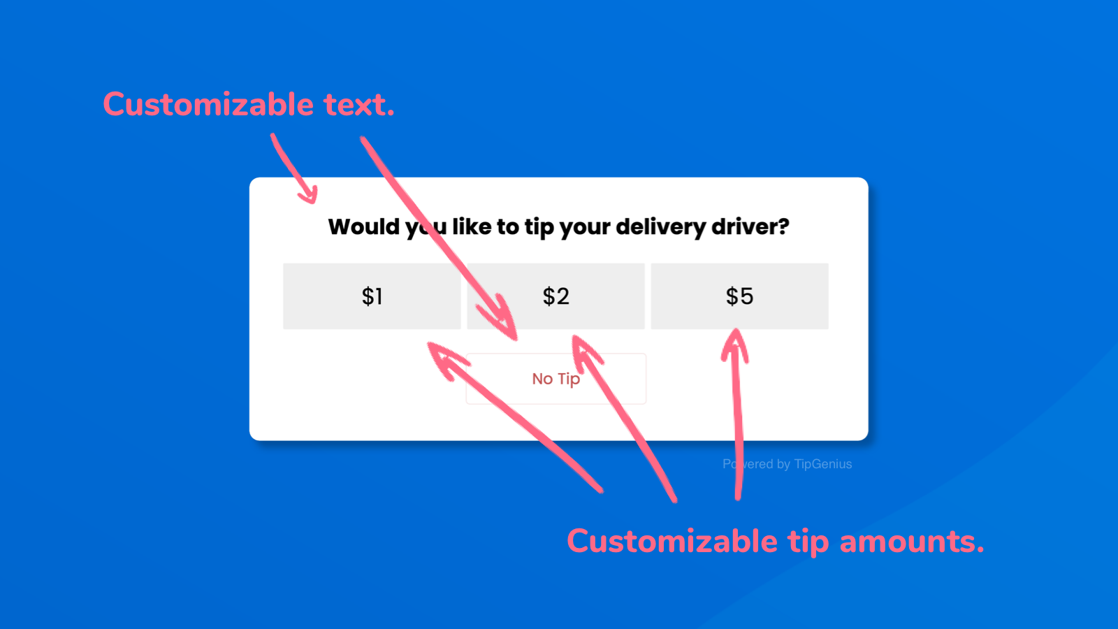 Customize the text, currency and tipping amounts