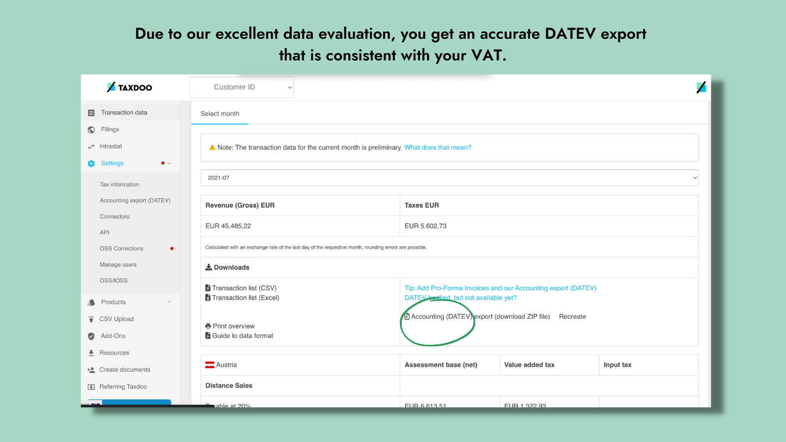 DATEV export