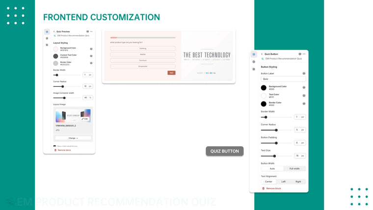 EM Product Recommendation Quiz Screenshot