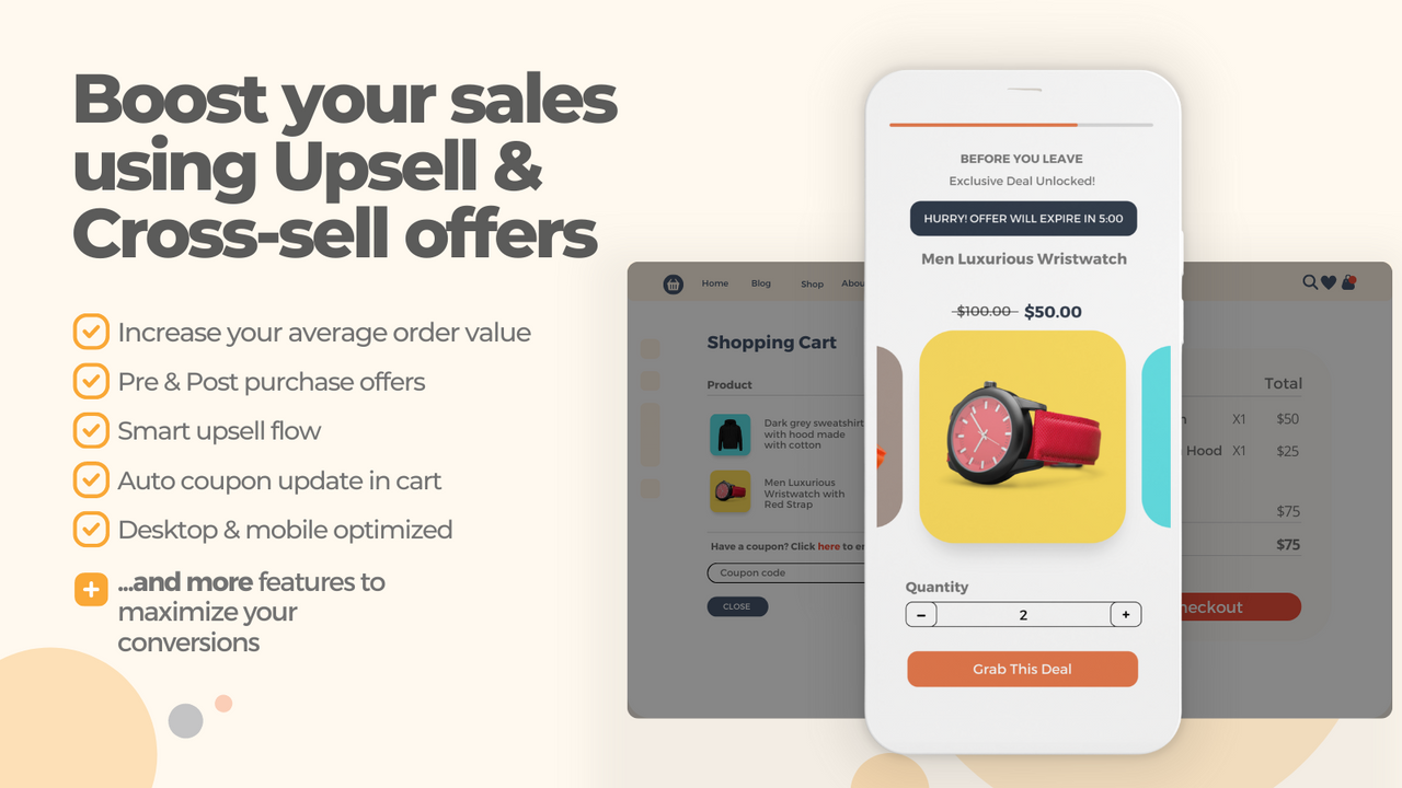 Aumente suas vendas usando ofertas de Upsell & Cross-sell