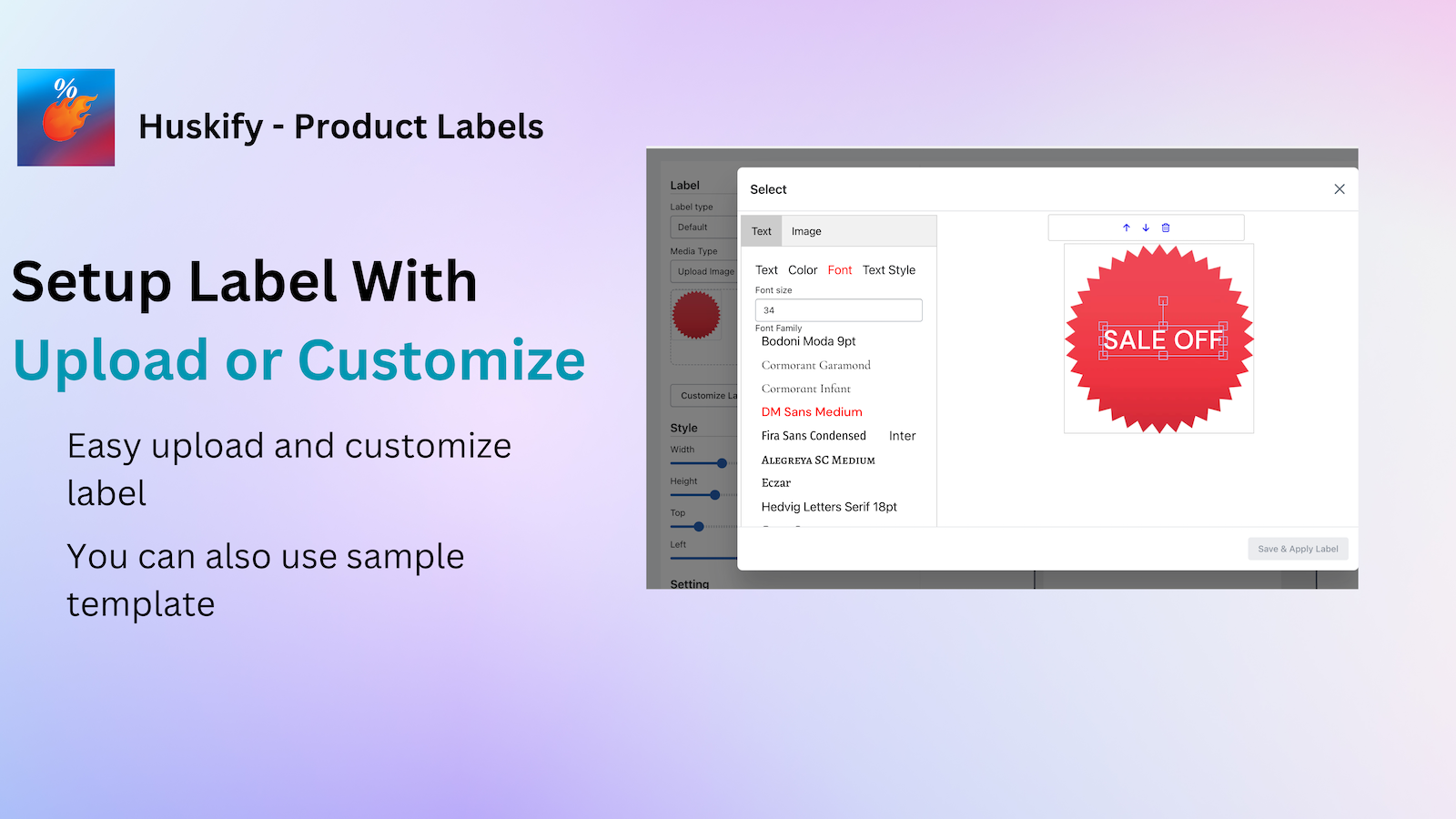 Upload And Customize Label