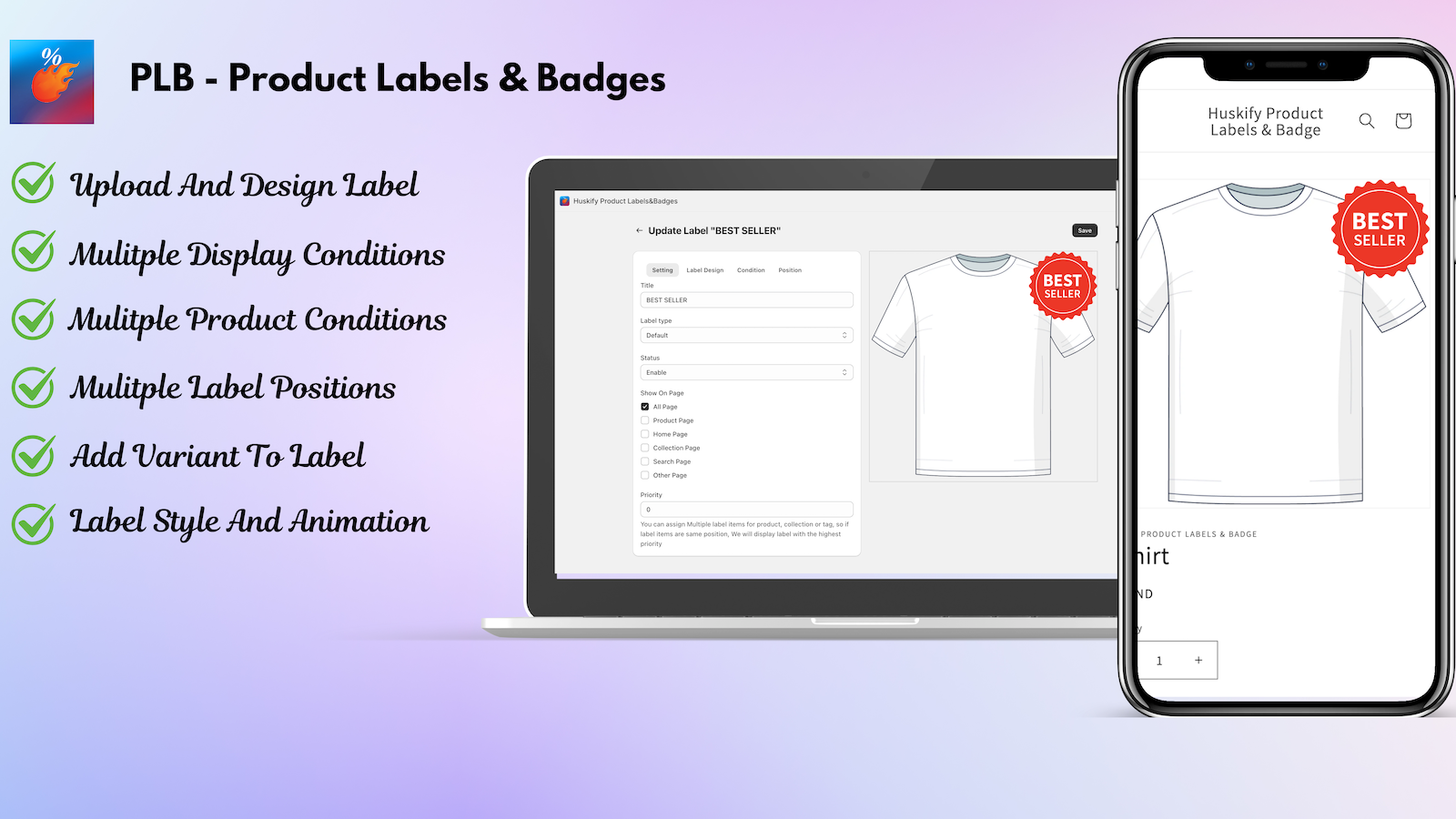 PLB ‑ Product Labels & Badges Screenshot