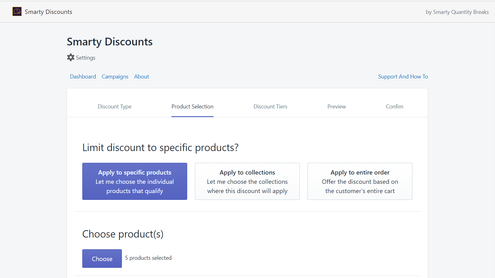 Smarty Quantity Discounts Screenshot