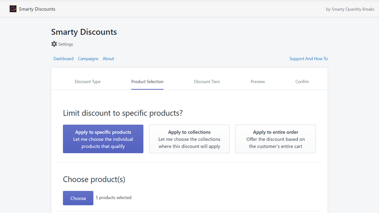 Smarty Quantity Discounts Screenshot