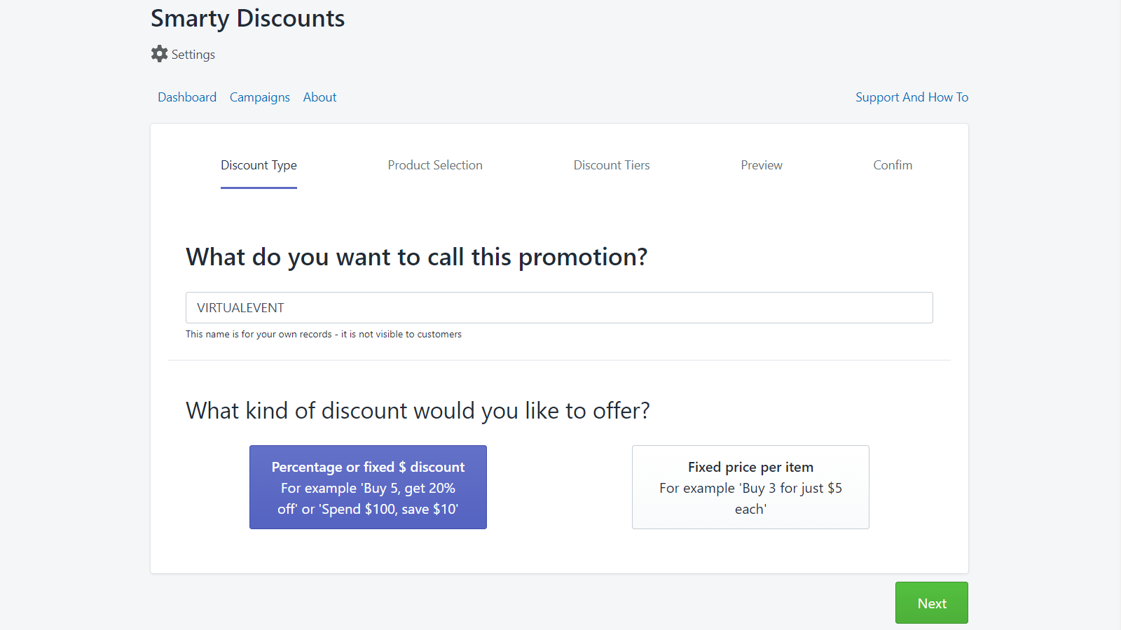 Smarty Quantity Discounts Screenshot