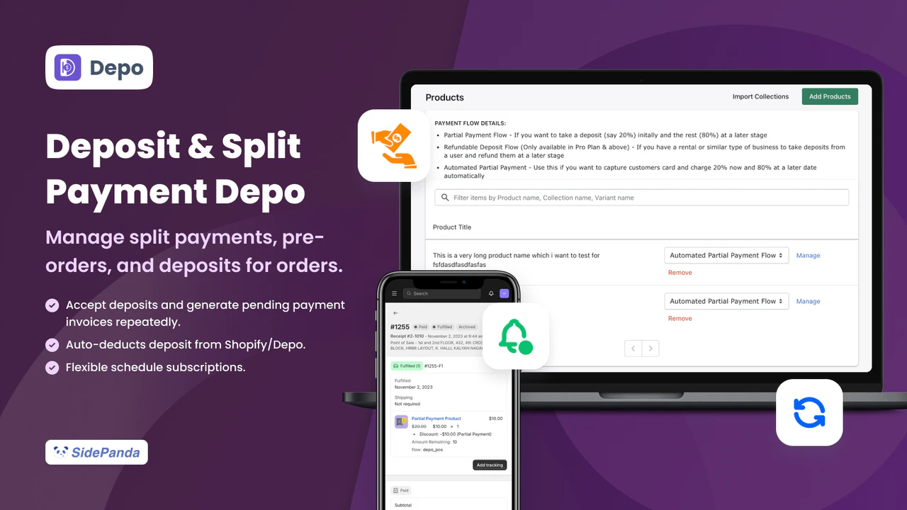 Deposit & Split Payment Depo - Manage partial/split payment, pre-order, and  deposit