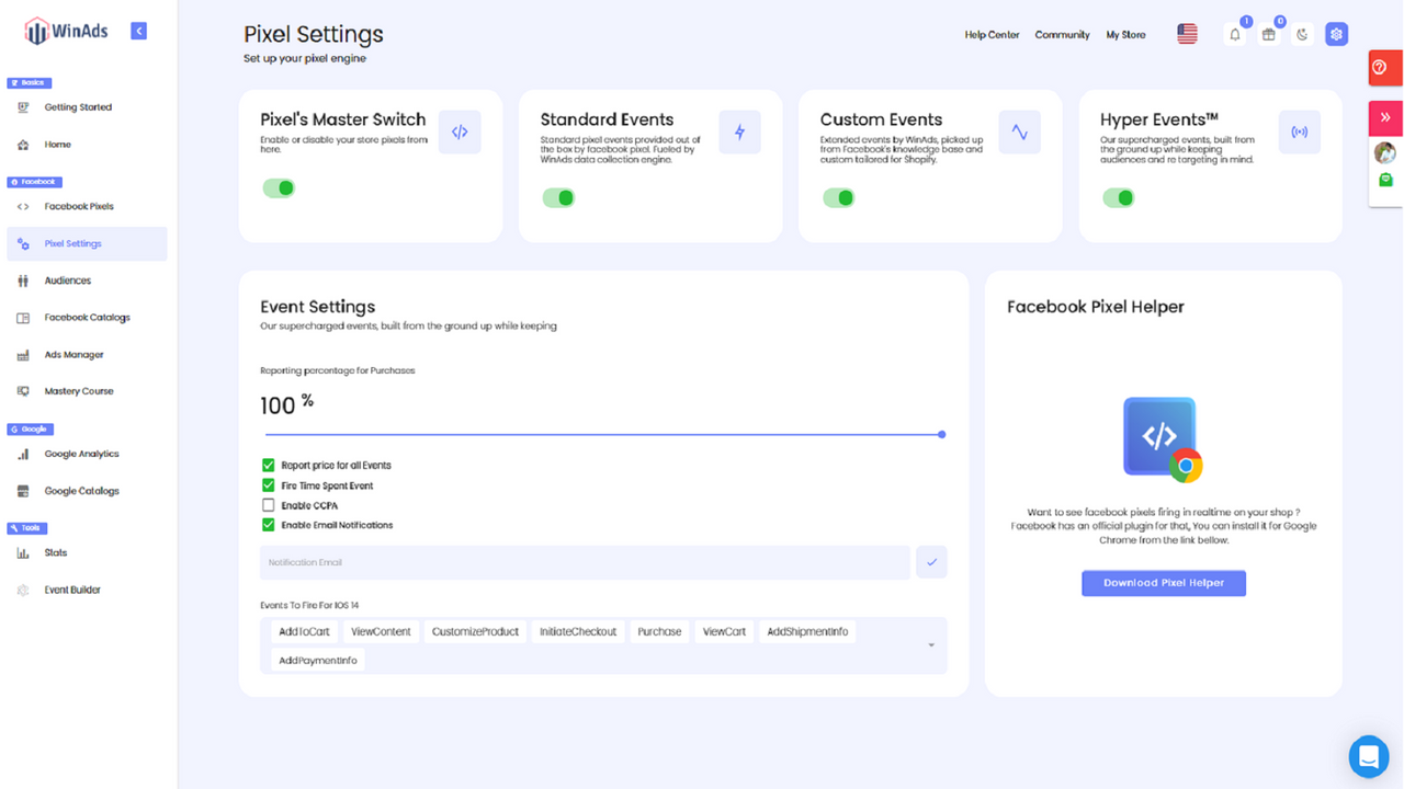 Pixel Settings