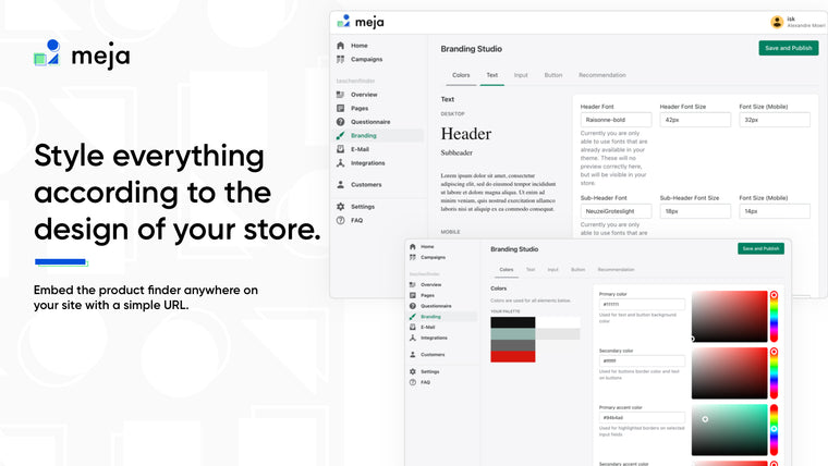 Meja ‑ Product Recommender Screenshot