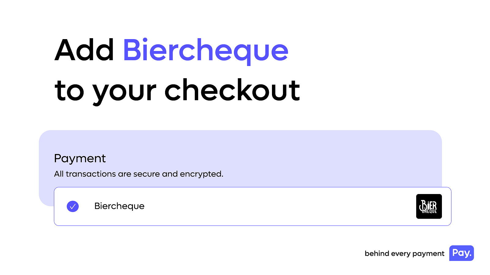 Lägg till Biercheque i din kassa