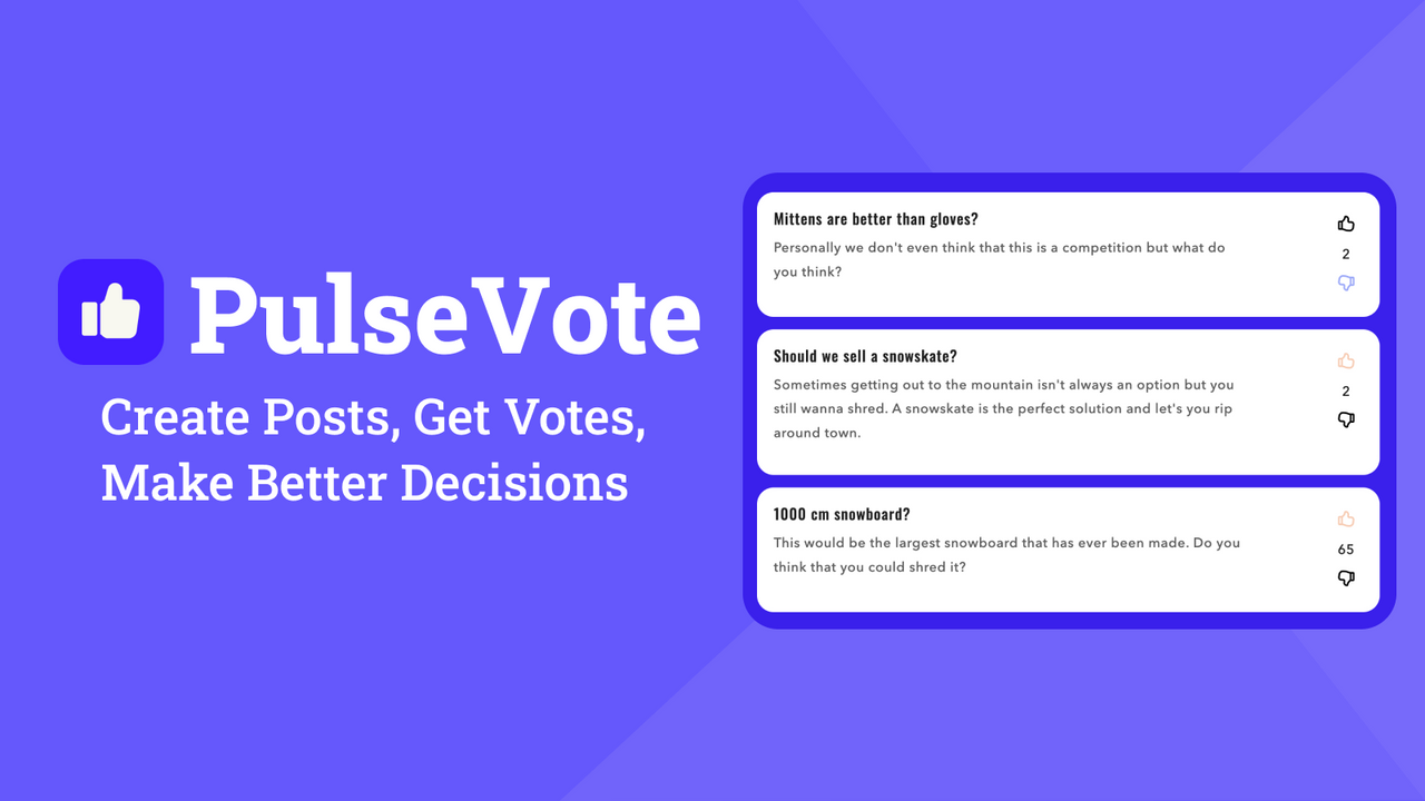 PulseVote - Permettez aux clients de voter sur les publications