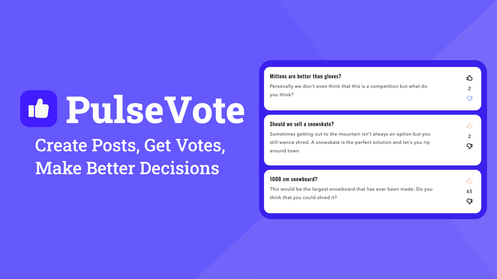 PulseVote - Tillad kunder at stemme på indlæg