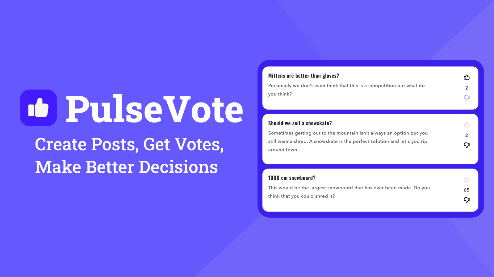 PulseVote - Permettez aux clients de voter sur les publications