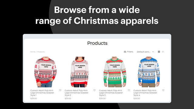 Browse a wide range of Christmas apparels