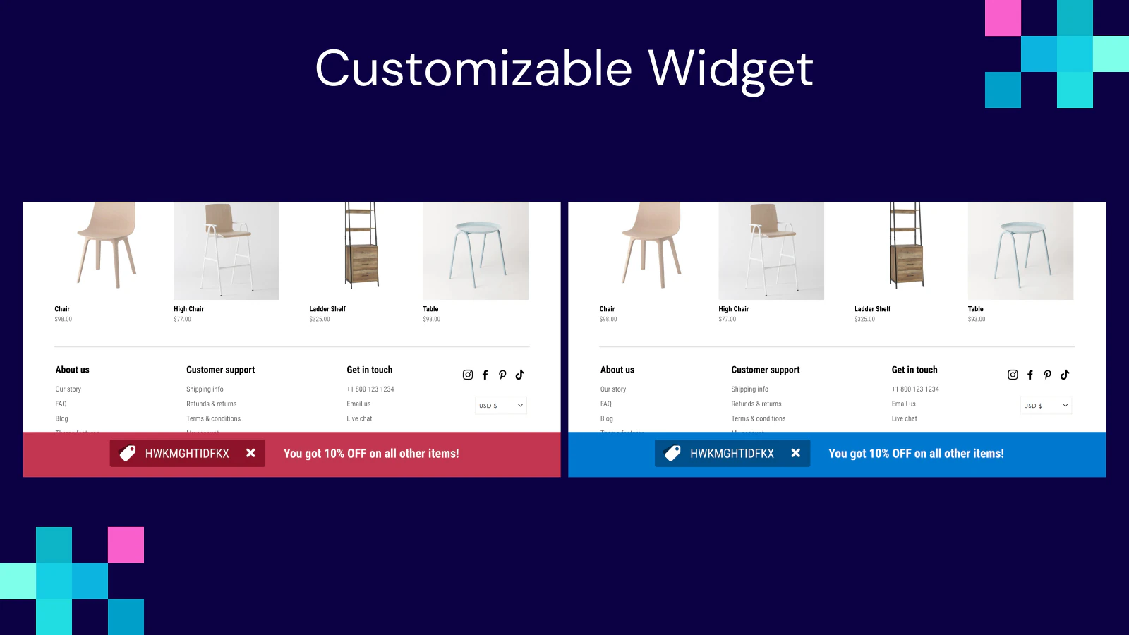 widget de código de cupom shopify