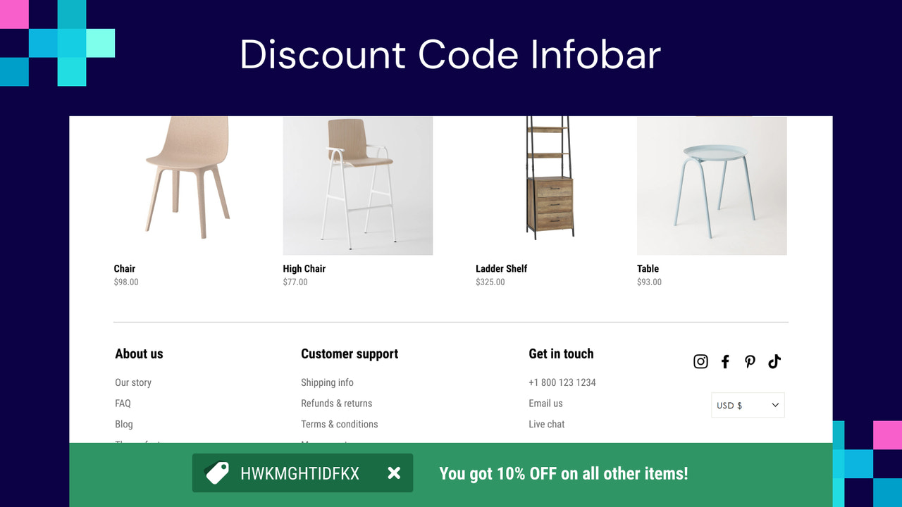Discount codes customizable design